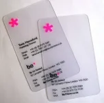 Carte de visite PVC transparente